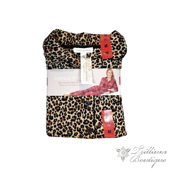 Carole Hochman Animal Print Microfleece Pajama Set - Picture 7 of 8